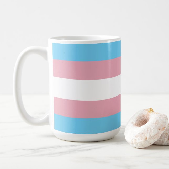 Caneca De Café A visibilidade da bandeira do orgulho transgênero  (Com Donut)