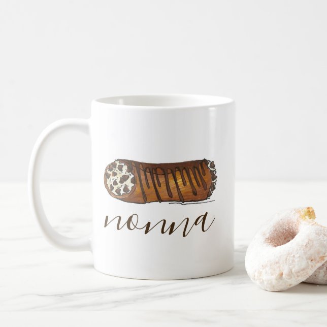 Caneca De Café A vovó italiana da cozinha de Nonna é Cannoli Paer (Com Donut)