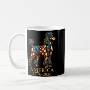 Caneca De Café Aamérica 1776-2026 Poodle Bandeira Patriótica EUA