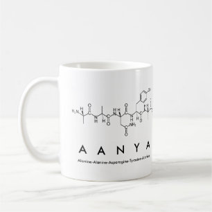 Caneca De Café Aanya peptide name mug
