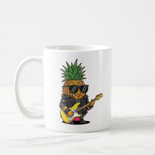 Caneca De Café Abacaxi Cartoon Punk Rock – Fruta Funky 