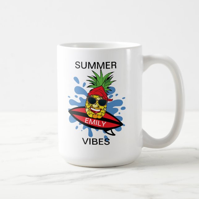 Caneca De Café Abacaxi Encantado Engraçado Café Mug (Direita)