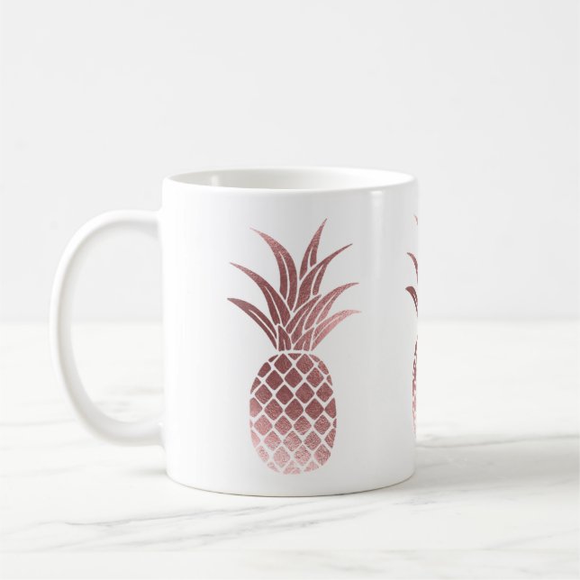 Caneca De Café Abacaxi Rosa Dourado (Esquerda)