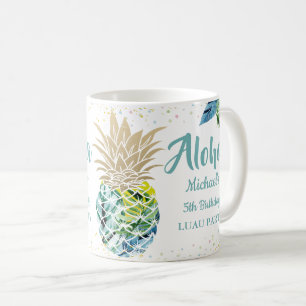 Caneca De Café Abacaxi Tropical Aloha Watercolor Mug Café