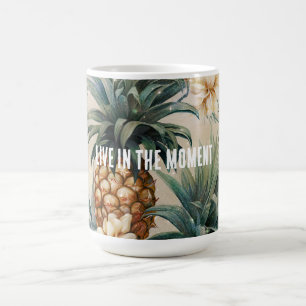 Caneca De Café Abacaxis Florais Tropicais