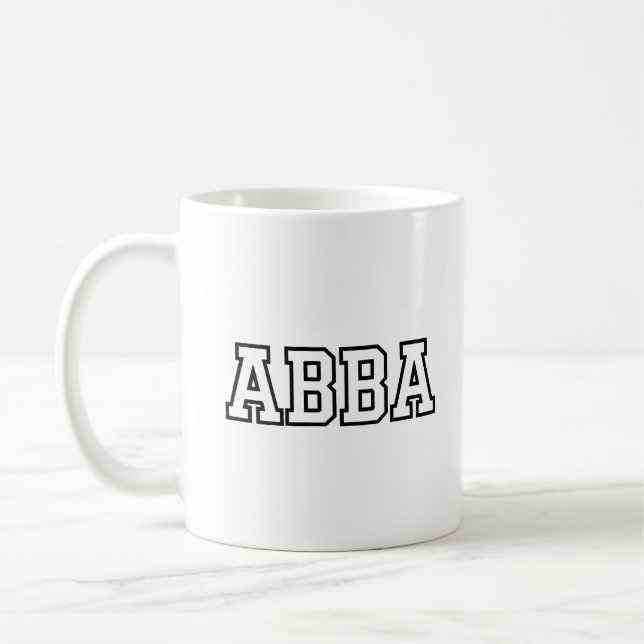 Caneca De Café Abba Name Typography Design (Esquerda)
