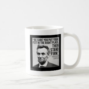 Caneca De Café Abe Lincoln & Citação "Permaneça Firme"