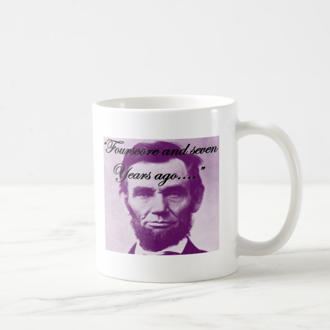 Caneca De Café Abe Lincoln "Fourscore e sete anos há " (Direita)