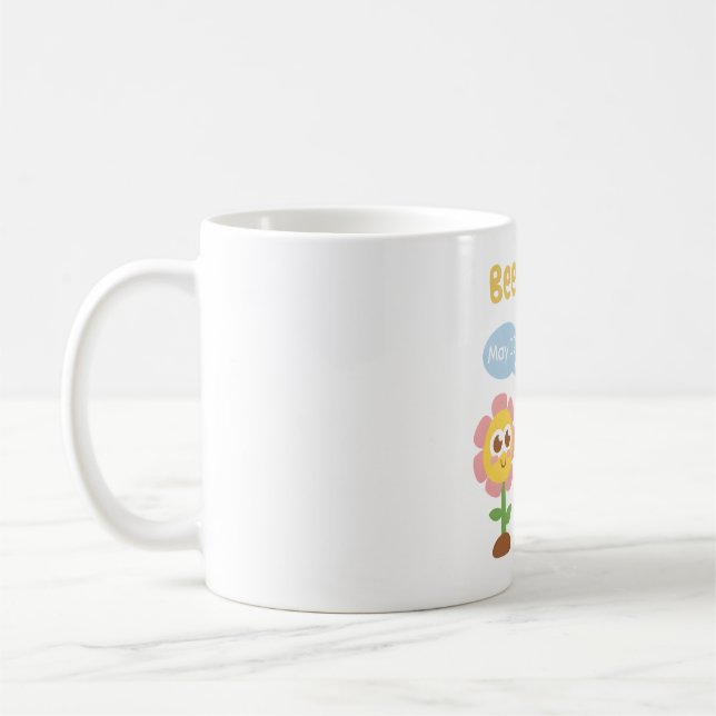 Caneca De Café Abeia Fofa E Flor Abelha Educada Piada Engraçada (Esquerda)