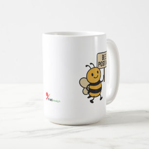 Caneca de Café "Abeja Positiva"   Slogan Fofo de A