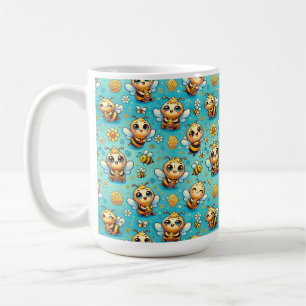 Caneca De Café Abejas de desenho animado fofas