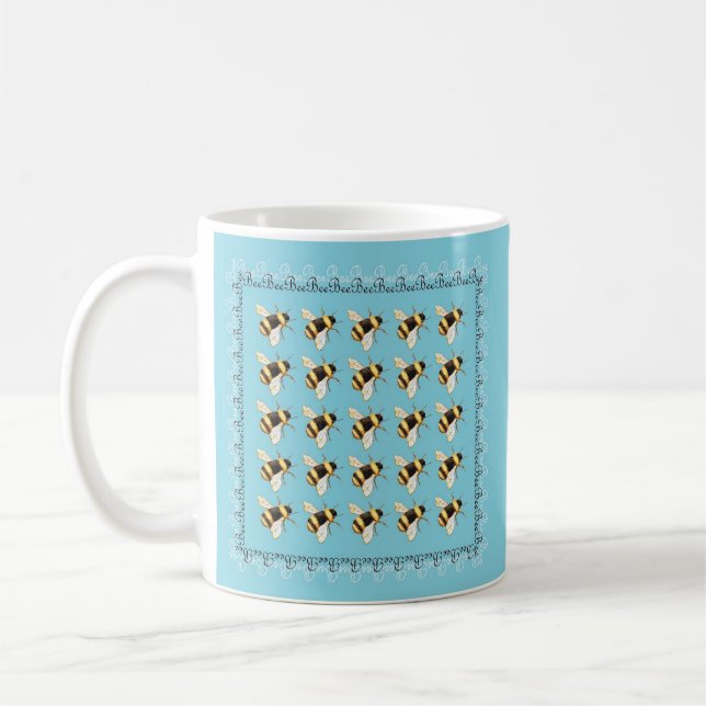 Caneca De Café Abejas en Taza Azul (Esquerda)