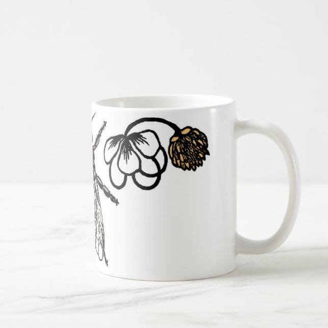 Caneca De Café abelha de trabalhador com trevo (Direita)