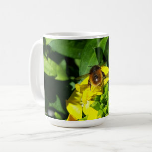 Caneca De Café Abelha em Flores Amarelas