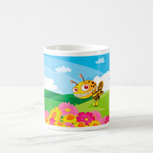 Caneca De Café Abelha Monstro Bonita, Ainda Assustadora, num Camp