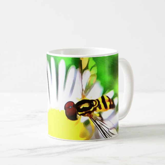 Caneca De Café Abelha na Daisy Coffee Mug (Frente Esquerda)