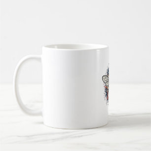 Caneca De Café Abelha Patriótica Desenho Vetorial de Gravura Anti