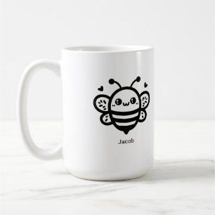 Caneca De Café Abelhas de Mel Doce - Arte da Linha de Enfermeiro