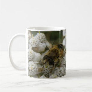 Caneca De Café Abelhas de mel e flores