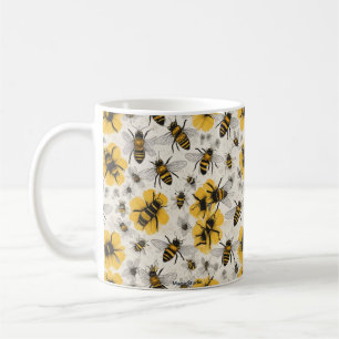 Caneca De Café Abelhas Design