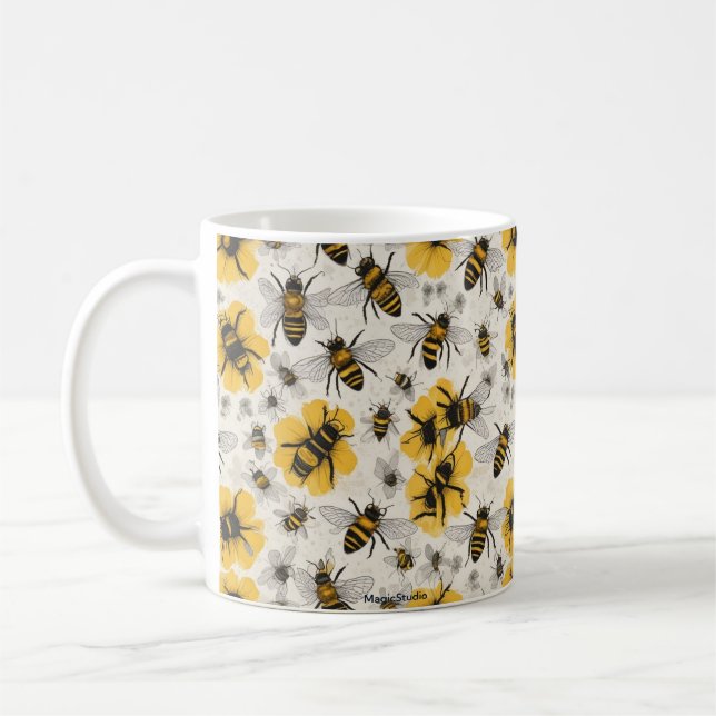 Caneca De Café Abelhas Design (Esquerda)