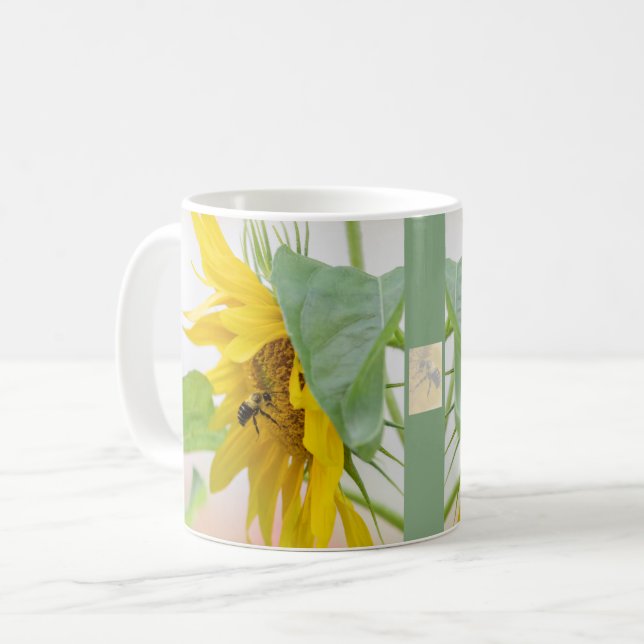 Caneca De Café Abelhas E Girassol (Frente Esquerda)
