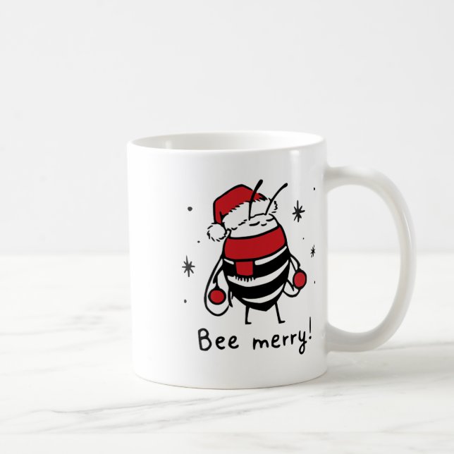 Caneca De Café Abelhas Felizes Engraçadas Presentes de Natal Alug (Direita)