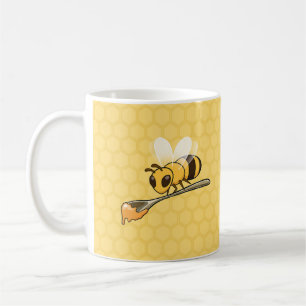 Caneca De Café Abelhas trabalhadoras com colher