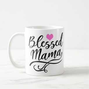 Caneca De Café Abençoada mamãe, texto branco