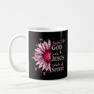 Caneca De Café Abençoado Por Deus - Amado Por Jesus Girassol Rosa