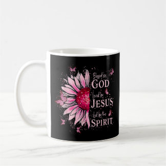 Caneca De Café Abençoado Por Deus - Amado Por Jesus Girassol Rosa