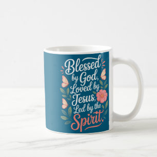 Caneca De Café Abençoado Por Deus - Amado Por Jesus Nk Girassol