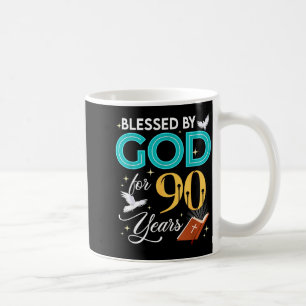 Caneca De Café Abençoado Por Deus Por 90 Anos De Idade 90 Anivers
