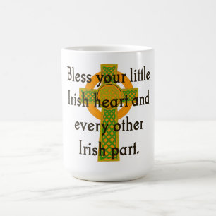 Caneca De Café Abençoe Seu Coração Irlandês - citação Irlandesa