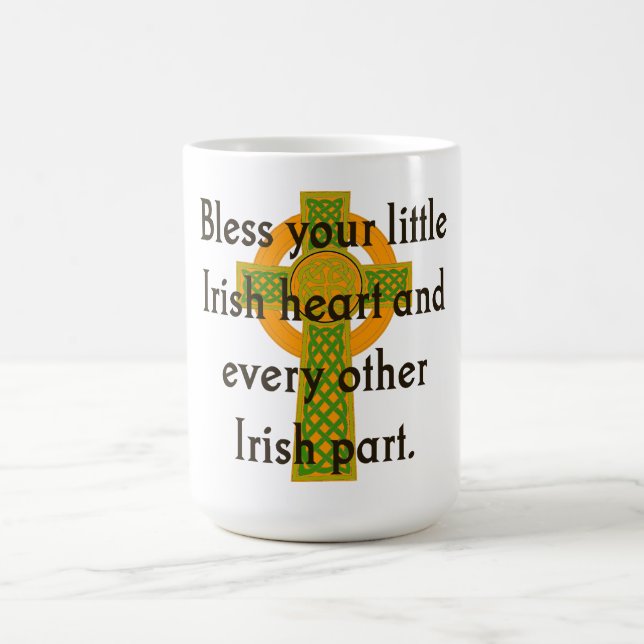Caneca De Café Abençoe Seu Coração Irlandês - citação Irlandesa (Centro)