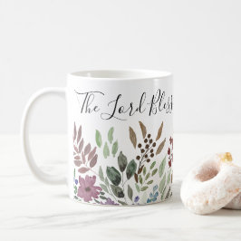 Caneca De Café Abençoe você e mantenha sua escritura de fé floral