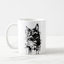 Caneca De Café Abertura de Gato Preto e Branco