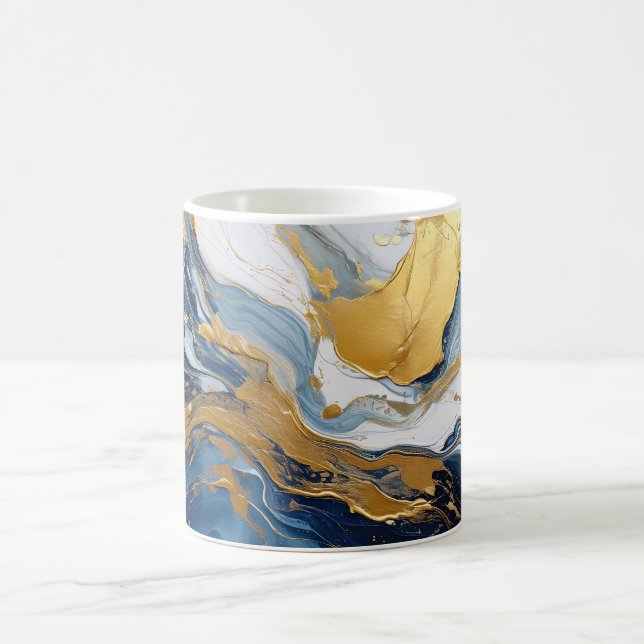 Caneca De Café Abertura em negrito de Dourado e Azul (Centro)