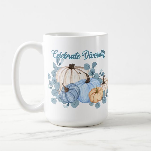 Caneca De Café Abóbora Celebre a Diversidade (Esquerda)