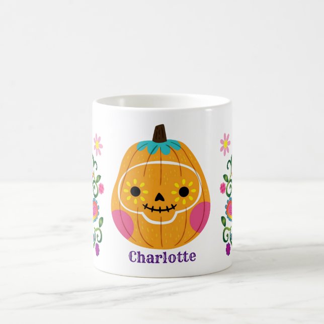 Caneca De Café Abóbora de Açúcar Cute do Halloween (Centro)