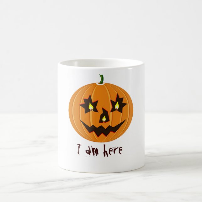 Caneca De Café abóbora de halloween com velas dentro (Centro)