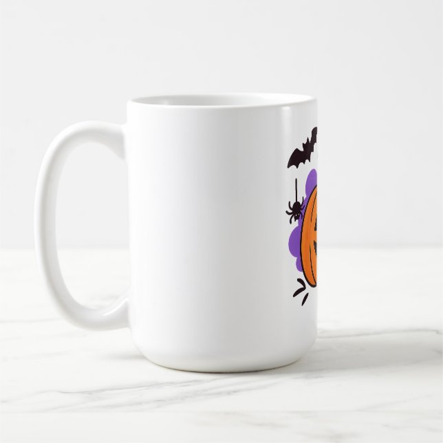Caneca De Café Abóbora de Halloween Fofa com Chapéu de Bruxa – Fa (Esquerda)
