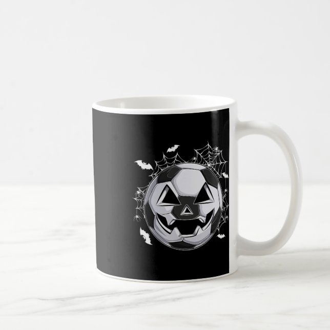 Caneca De Café Abóbora de Jack O Lantern com Rosto de Futebol par (Direita)