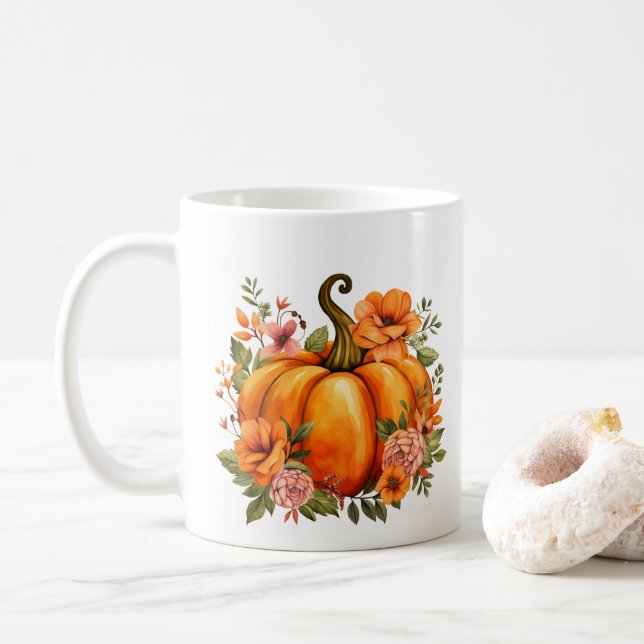 Caneca De Café Abóbora de Outono  (Com Donut)