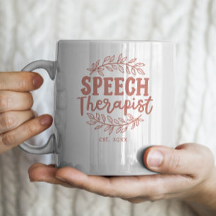 Caneca De Café Abóbora do logotipo do Terapista de Voz