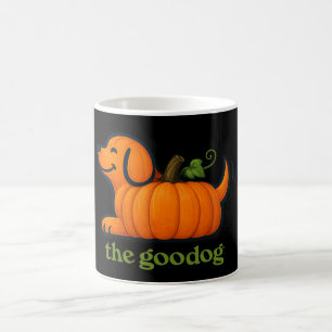 Caneca De Café Abóbora Laranja Engraçada Outono Amante de Cachorr