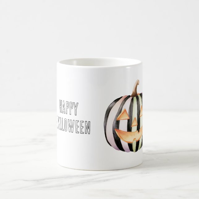 Caneca De Café Abóbora Listras Preto Branco (Centro)