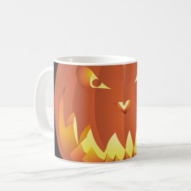 Caneca De Café Abóbora para o Halloween... (Frente Esquerda)