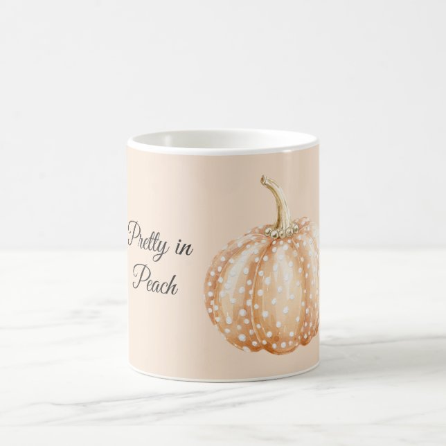 Caneca De Café Abóbora Pontos Brancos Pêssego (Centro)