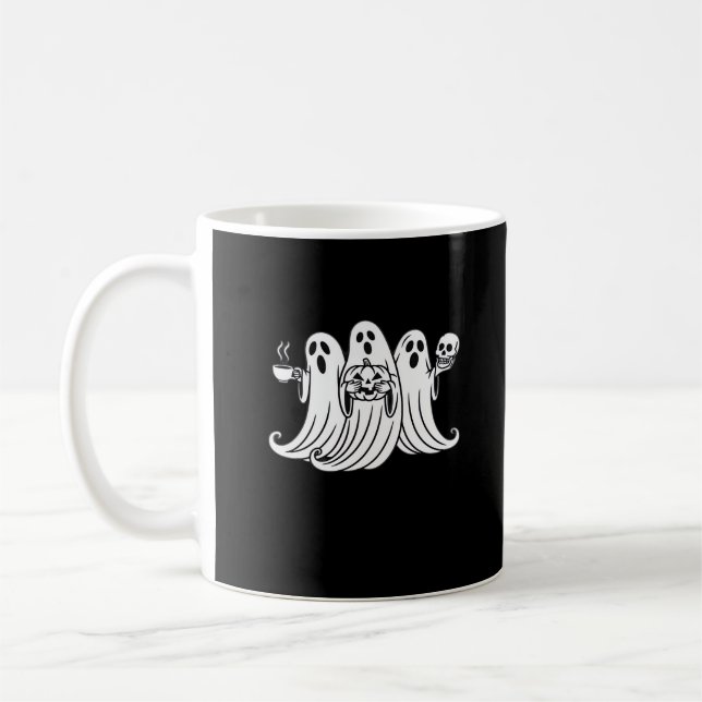 Caneca De Café Abóbora segurando café assustador (Esquerda)